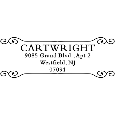 Cartwright Curled Deco Return Address Stamp