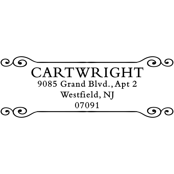 Cartwright Curled Deco Return Address Stamp