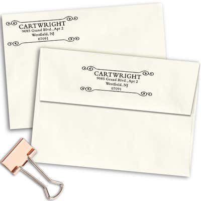 Cartwright Curled Deco Return Address Stamp - alternate view