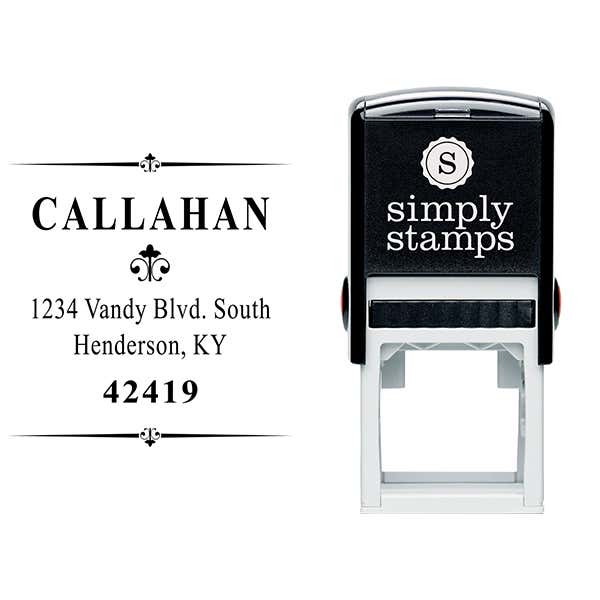 Callahan Vintage Deco Address Stamp Body and Design