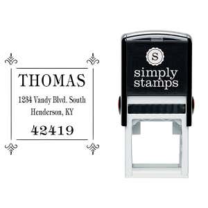 Thomas Four Square Deco Address Stamp Body and Design