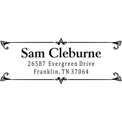 Cleburn Flip Deco Return Address Stamp