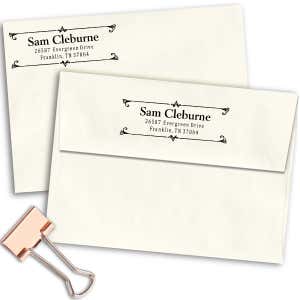 Cleburn Flip Deco Return Address Stamp Imprint Example