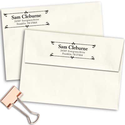 Cleburn Flip Deco Return Address Stamp - alternate view