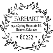 Farhart Wreath Address Stamp
