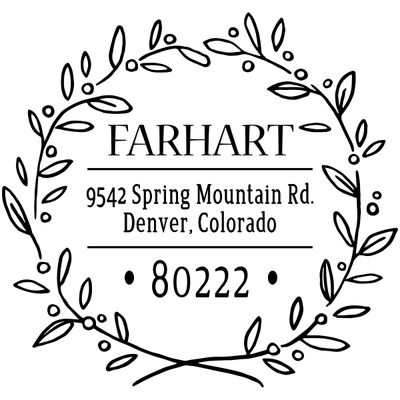 Farhart Wreath Address Stamp