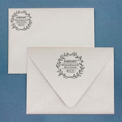 Farhart Wreath Address Stamp - alternate view