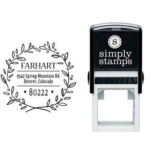 Farhart Wreath Address Stamp Body and Design