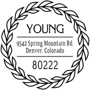 Young Leaf Wreath Address Stamp