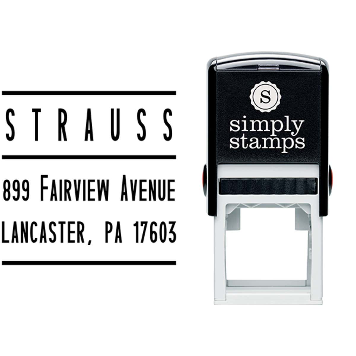 Strauss Modular Address Stamp Body and Design