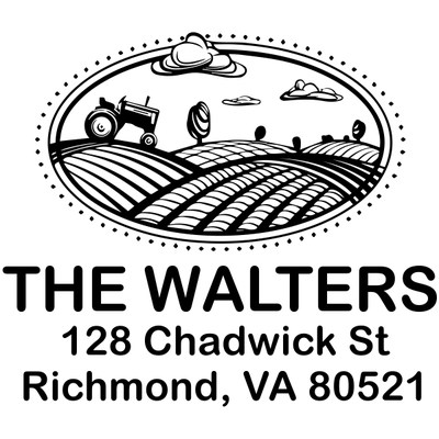 Farm Landscape Return Address Stamp