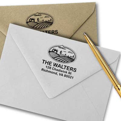 Farm Landscape Return Address Stamp - alternate view
