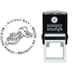 Floating Octopus Return Address Stamp Body and Design