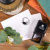 Nautical Lighthouse with Ship Round Address Stamp impression on back of two envelopes top down view