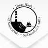Nautical Lighthouse with Ship Round Address Stamp design close up on an envelope