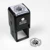 Nautical Coral Reef Round Address Stamp impression next to self inking stamp body
