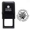 Nautical Coral Reef Round Address Stamp design over self inking stamp body