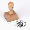 Nautical Coral Reef Round Address Stamp impression next to european stamp body