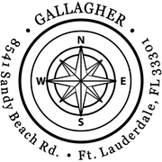 Gallagher Compass Double Border Return Address Stamp