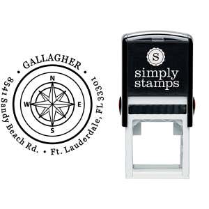 Gallagher Compass Double Border Return Address Stamp Body and Design