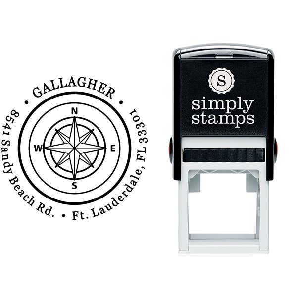 Gallagher Compass Double Border Return Address Stamp Body and Design
