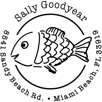 Sun Fish Return Address Stamp