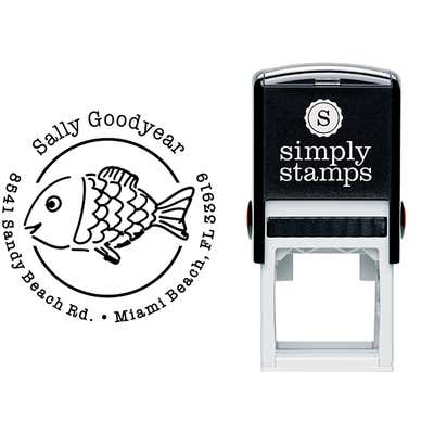 Sun Fish Return Address Stamp - alternate view