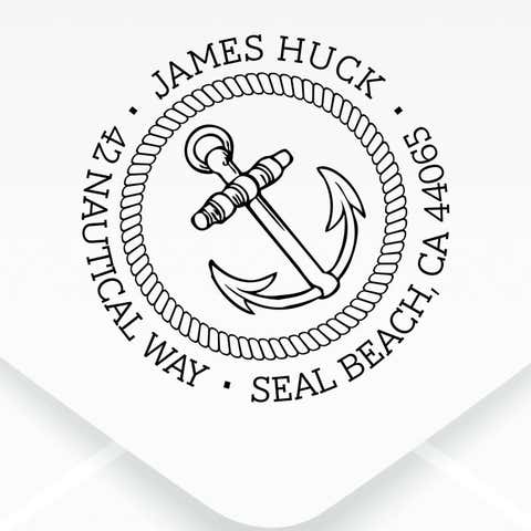 Nautical Anchor Custom Address Stamp