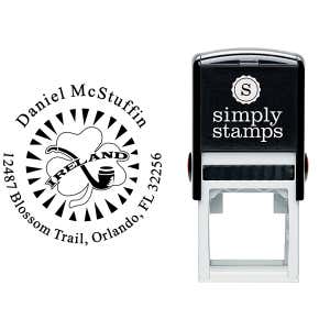 Ireland Shamrock Pipe Address Stamp Body and Design