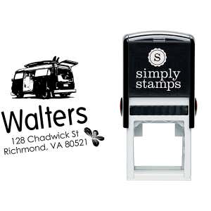 Retro Van Return Address Stamp Body and Design