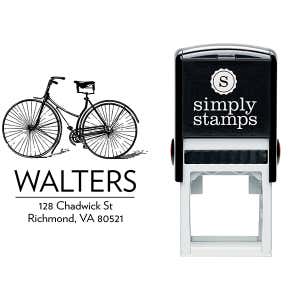 Retro Vintage Bicycle Return Address Stamp Body and Design