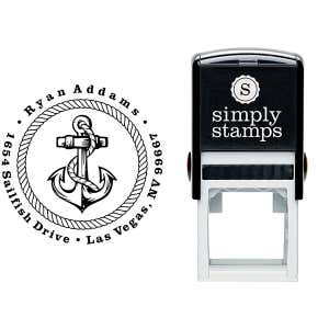 Nautical Rope and Anchor Custom Address Stamp Body and Design