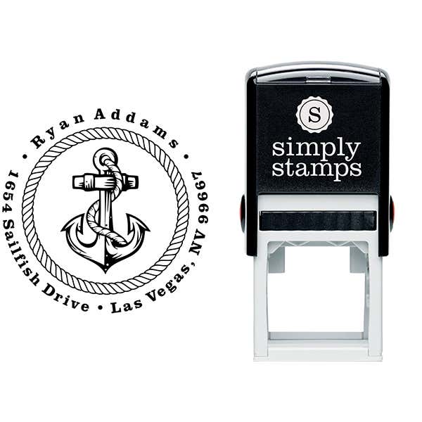 Nautical Rope and Anchor Custom Address Stamp Body and Design