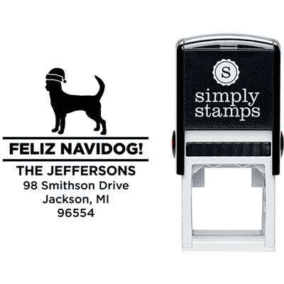 Feliz Navidog Chihuahua Holiday Address Stamp - alternate view