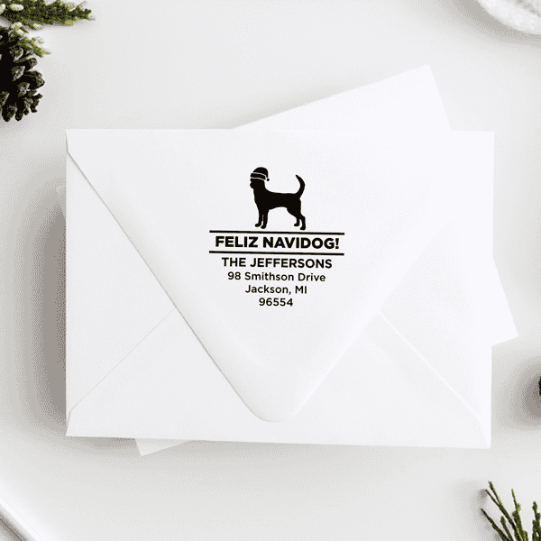 Feliz Navidog Chihuahua Holiday Address Stamp