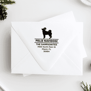 Feliz Navidog Husky Holiday Address Stamp
