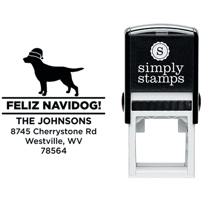 Feliz Navidog Labrador Holiday Address Stamp - alternate view