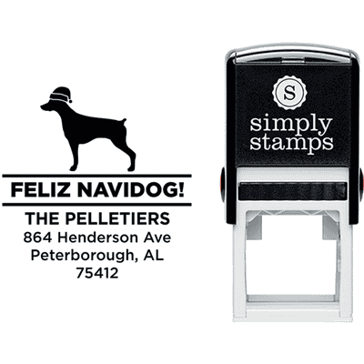 Feliz Navidog Pointer Holiday Address Stamp - alternate view