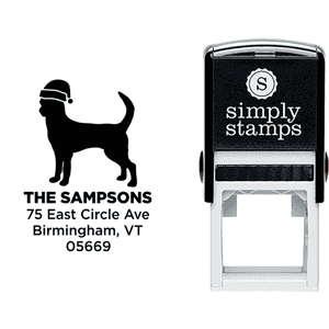 Chihuahua Dog With Santa Hat Holiday Address Stamp