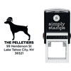 Pointer Dog With Santa Hat Holiday Address Stamp