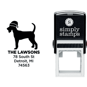 Schnauzer Dog With Santa Hat Holiday Address Stamp