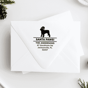 Santa Paws French Bull Dog Holiday Address Stamp