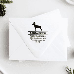 Santa Paws Pointer Holiday Address Stamp