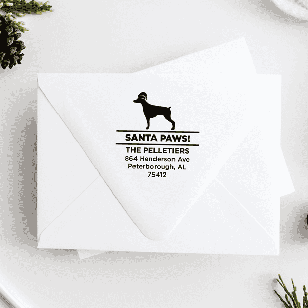 Santa Paws Pointer Holiday Address Stamp