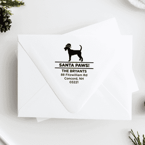 Santa Paws Schnauzer Holiday Address Stamp