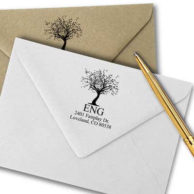 Maple Tree Return Address Stamp - alternate view
