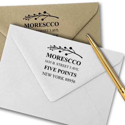 Custom Winter Tree Branch Address Stamp - alternate view