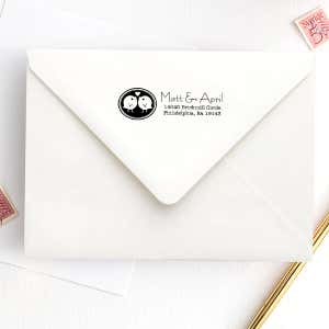 Love Bird Wedding Stamp Imprint Example