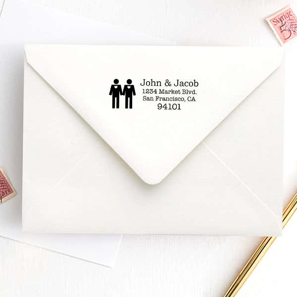 Gay Icon Return Address Stamp Imprint Example