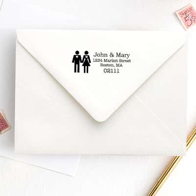 Married Couple Icon Return Address Stamp - alternate view